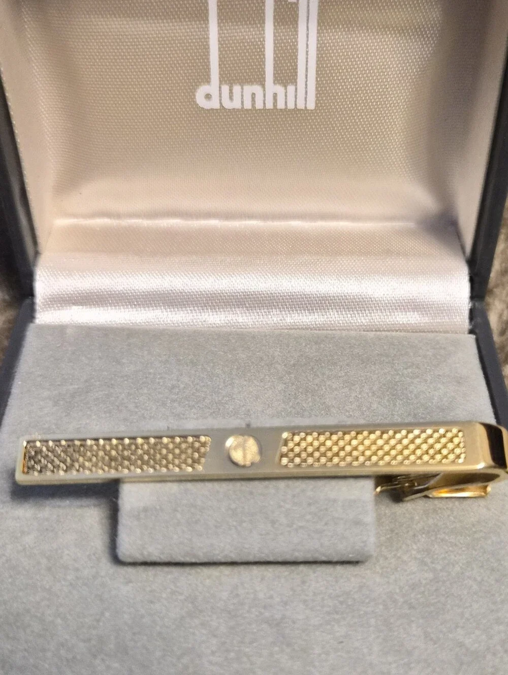 Dunhill 18k Plated Over .725 Silver Tie Clip *EXCLENTENT CONDITION*